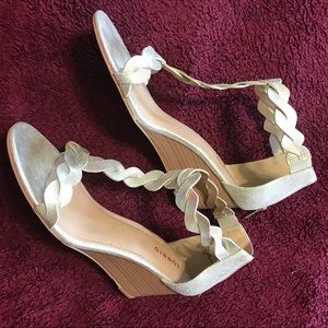 Gold Torrid T-strap wedge sandal (OMG cute)